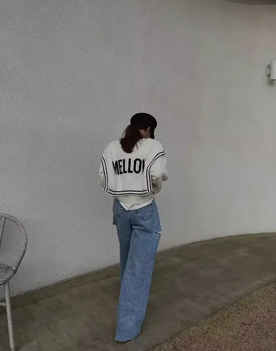 MELLOWロゴ配色ラインセーラーカラーカーディガン | 詳細画像1