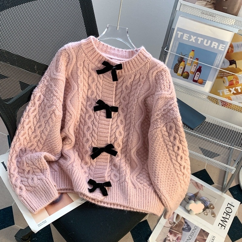 ベロアリボン付ケーブルカーディガン | 詳細画像19