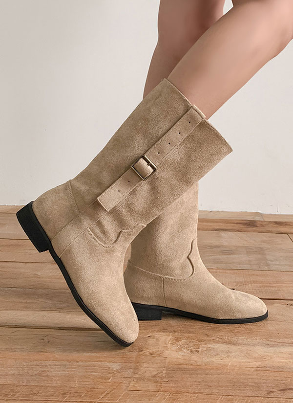 サイドベルトエコスエードブーツ | レディースファッション通販 - DHOLIC