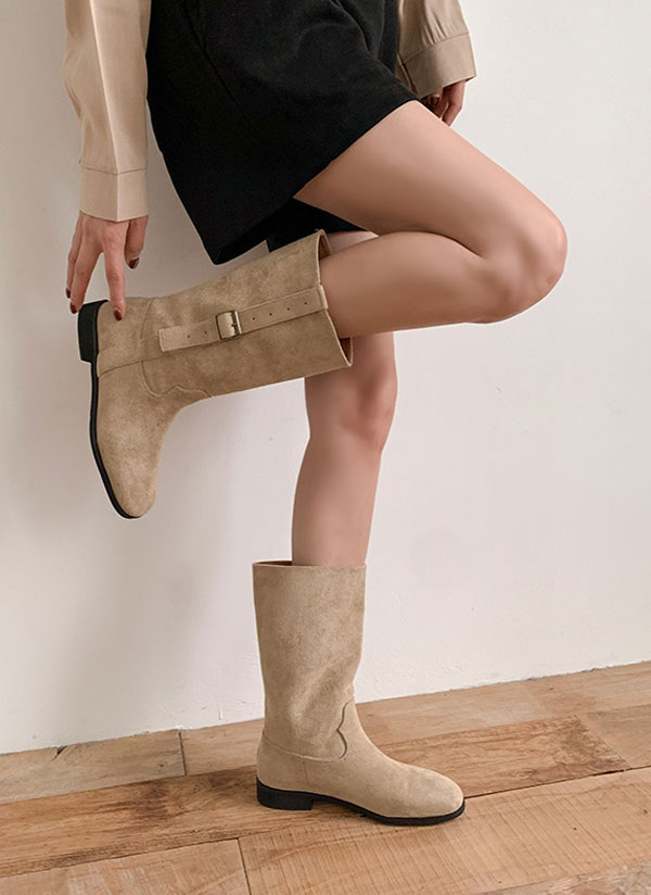 ！専用！美品　AKAISHIアーチフィッター　ブーツ　スエード　ベージュ　S サイドベルトエコスエードブーツ | レディースファッション通販 - DHOLIC