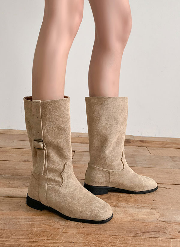サイドベルトエコスエードブーツ | レディースファッション通販 - DHOLIC