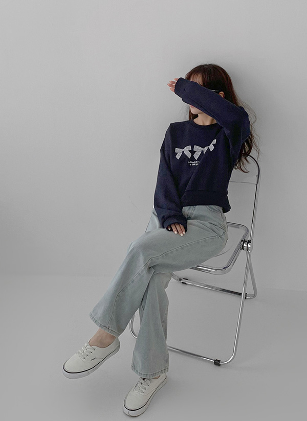 ピンクリボンポケットワイドデニムパンツ | レディース