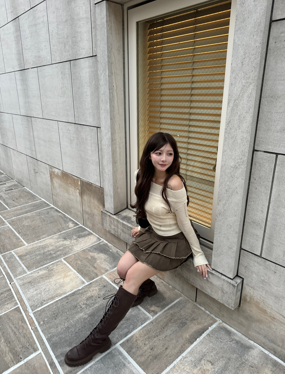 オフショルダメージシャーリングニット | 詳細画像6