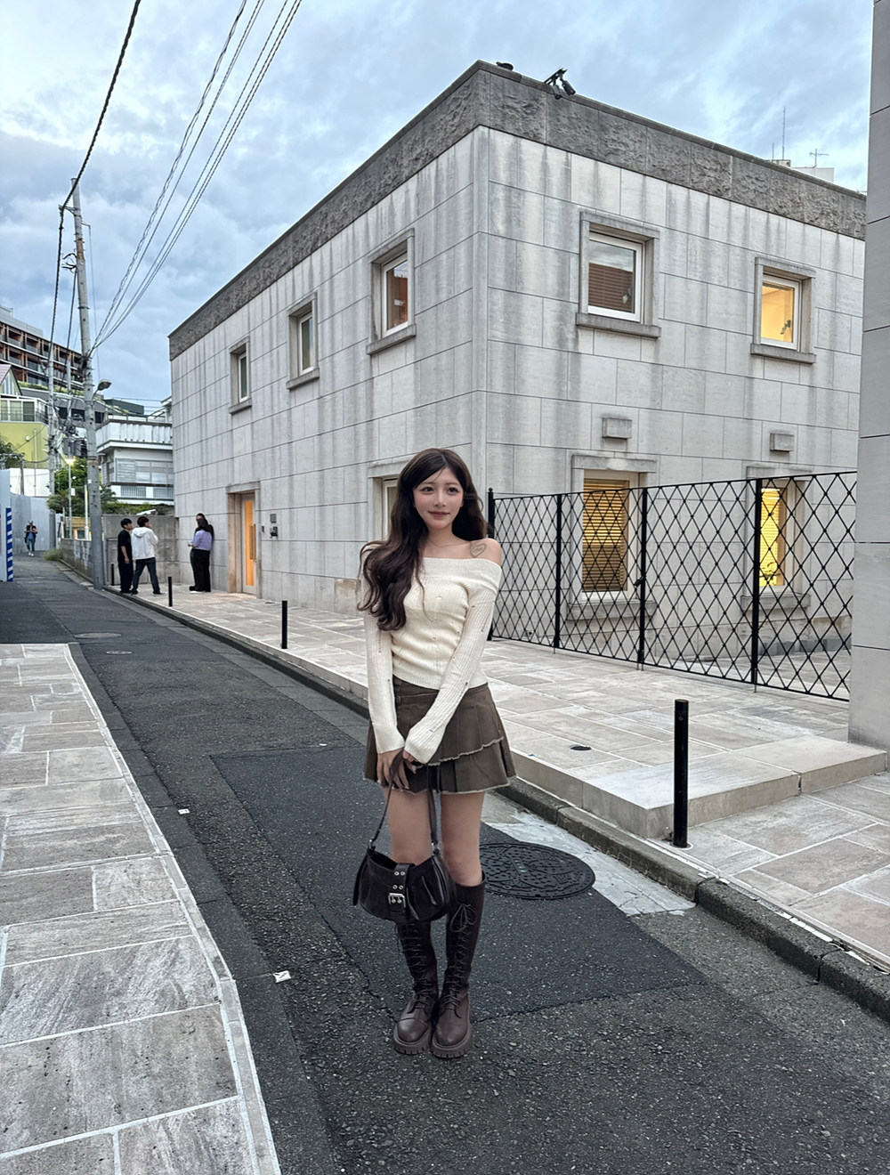 オフショルダメージシャーリングニット | 詳細画像9