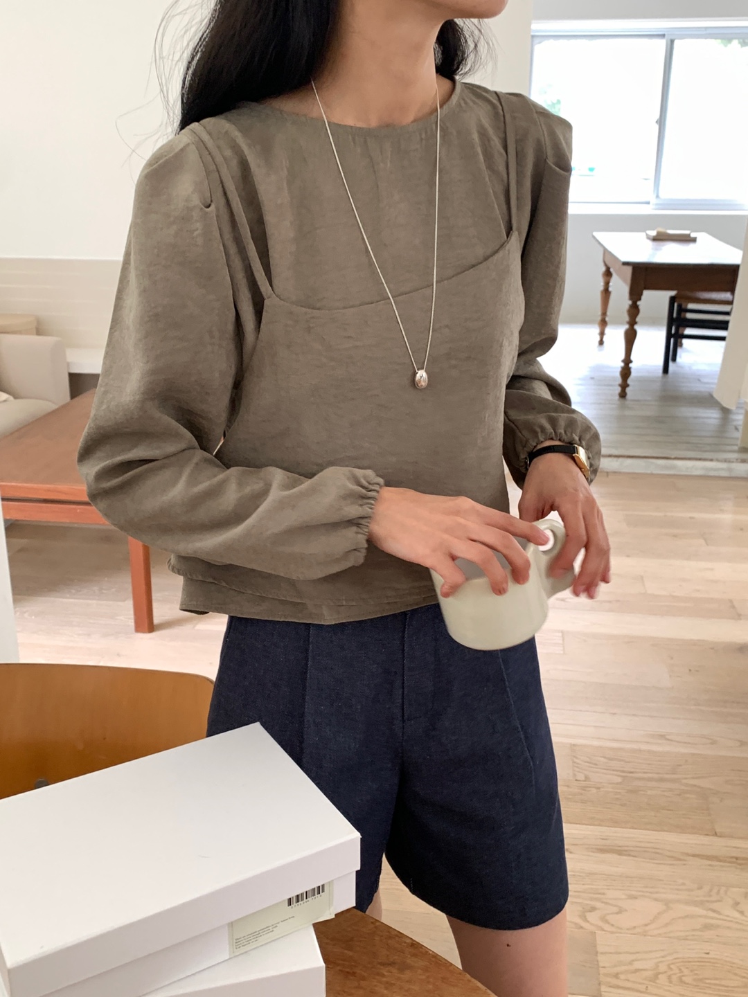 スエード調ビスチェ&パフブラウスSET | 詳細画像8