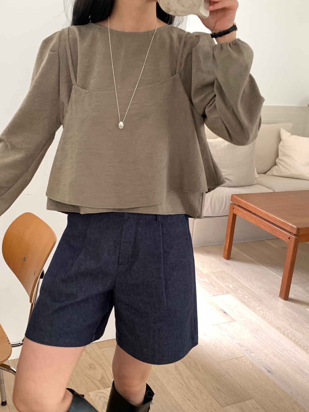 スエード調ビスチェ&パフブラウスSET | 詳細画像9