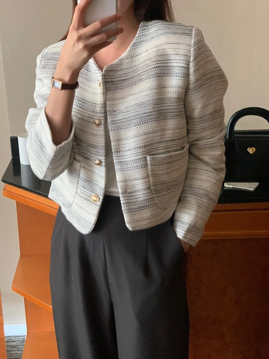 ゴールドボタンポケットツイードジャケット | 詳細画像1