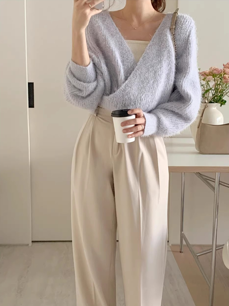 ルーズカシュクールシャギーニット | 詳細画像8