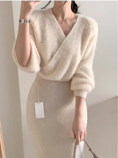 ルーズカシュクールシャギーニット | 詳細画像3