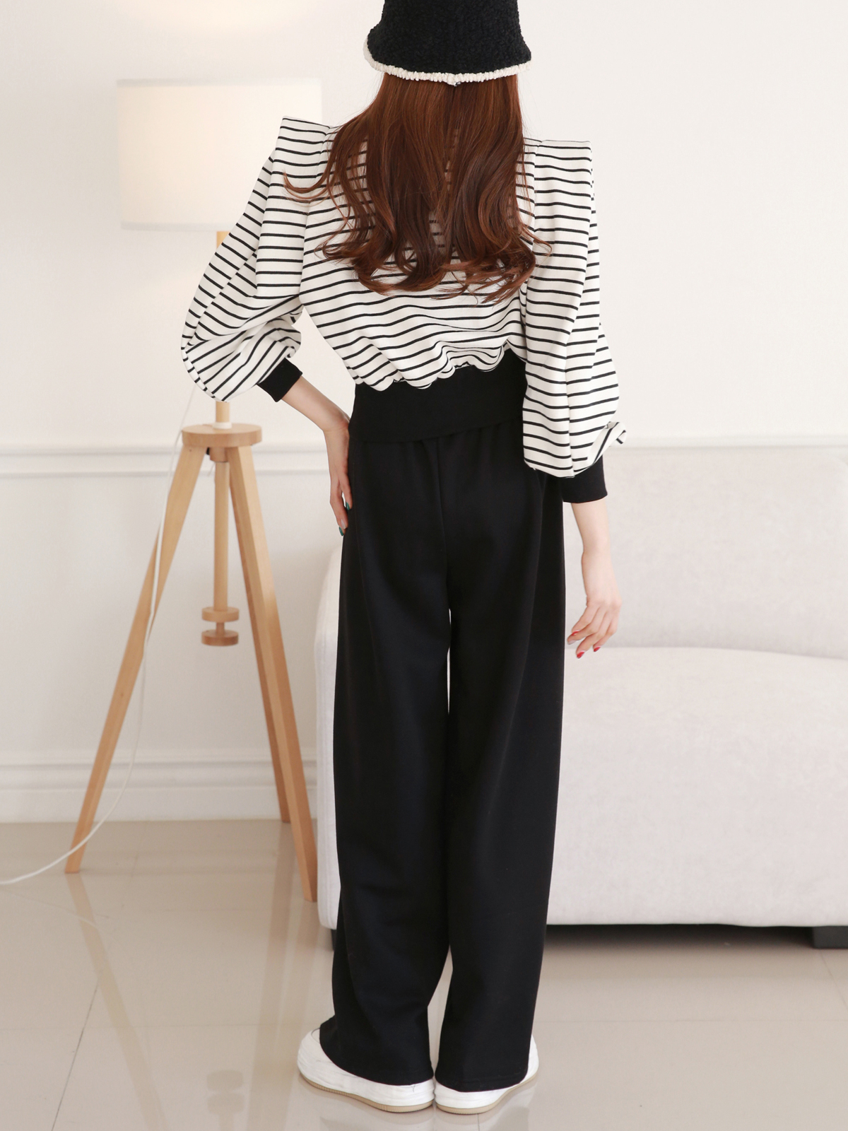 裏起毛パワショルボーダースウェット&ワイドパンツSET | 詳細画像6