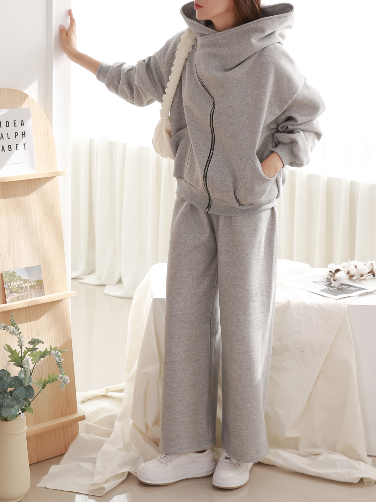 2WAYアンバランスジップパーカー&ワイドパンツSET | 詳細画像6