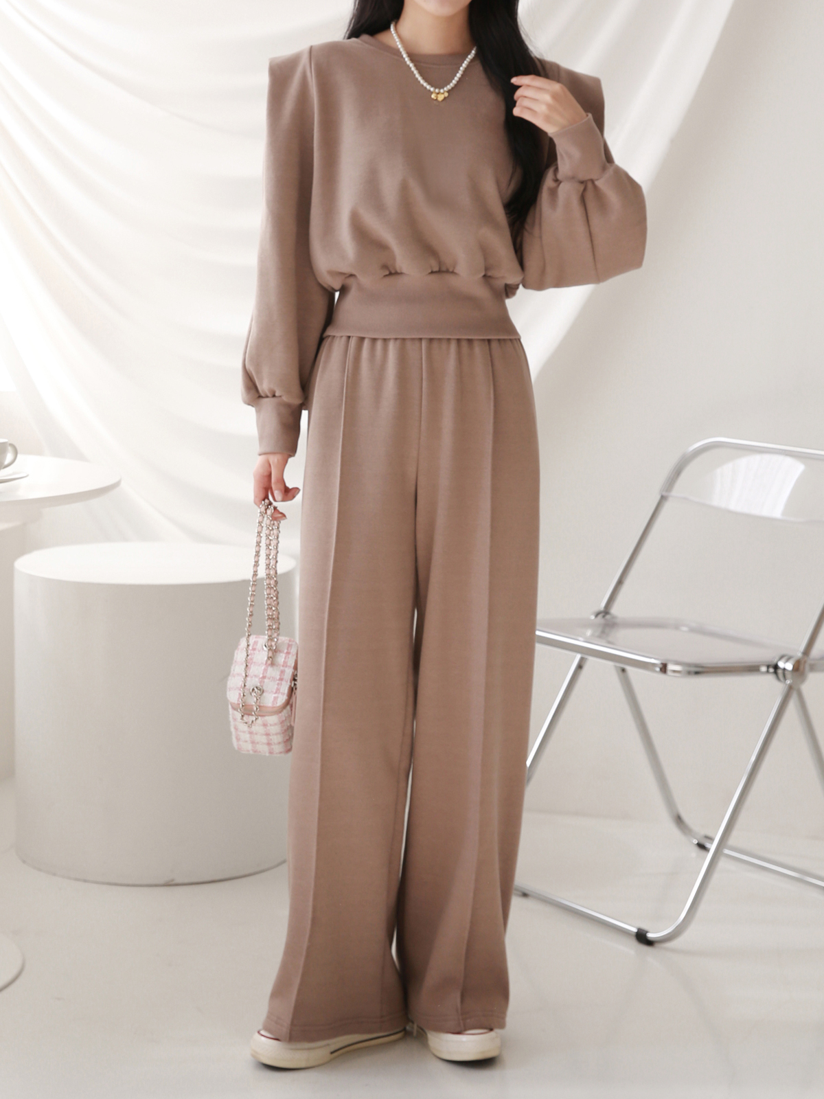 裏起毛パワショルスウェット&ワイドパンツSET | 詳細画像2