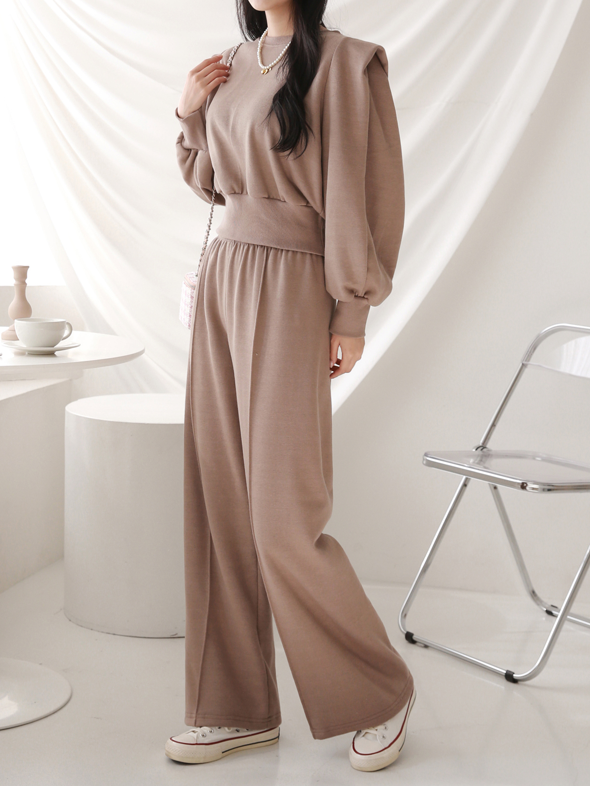 裏起毛パワショルスウェット&ワイドパンツSET | 詳細画像3