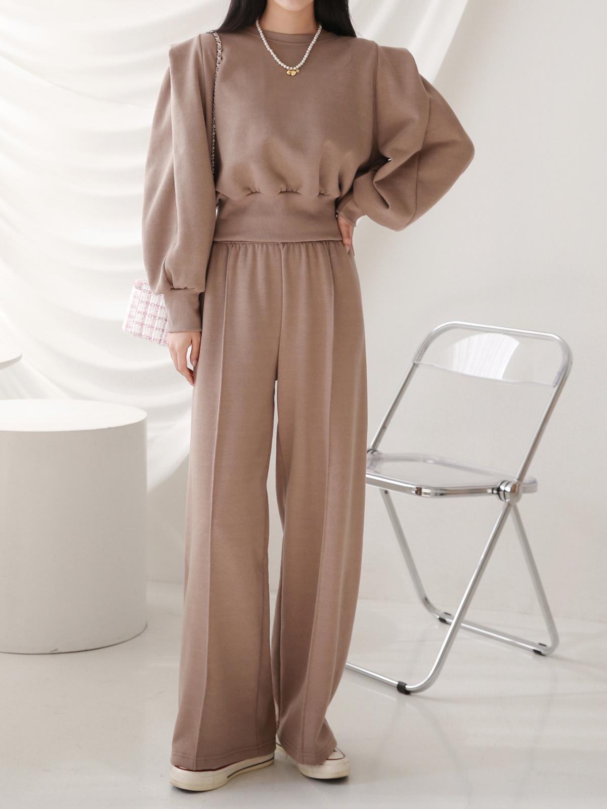 裏起毛パワショルスウェット&ワイドパンツSET | 詳細画像5