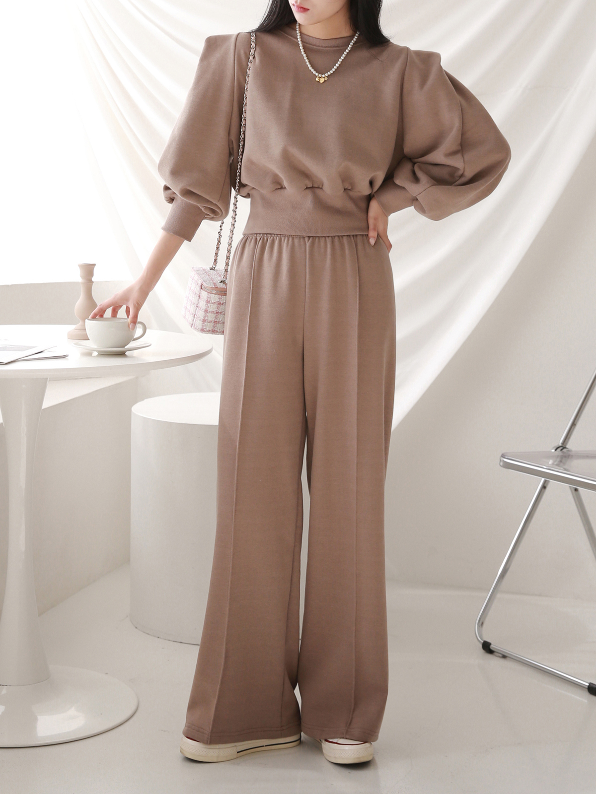 裏起毛パワショルスウェット&ワイドパンツSET | 詳細画像9