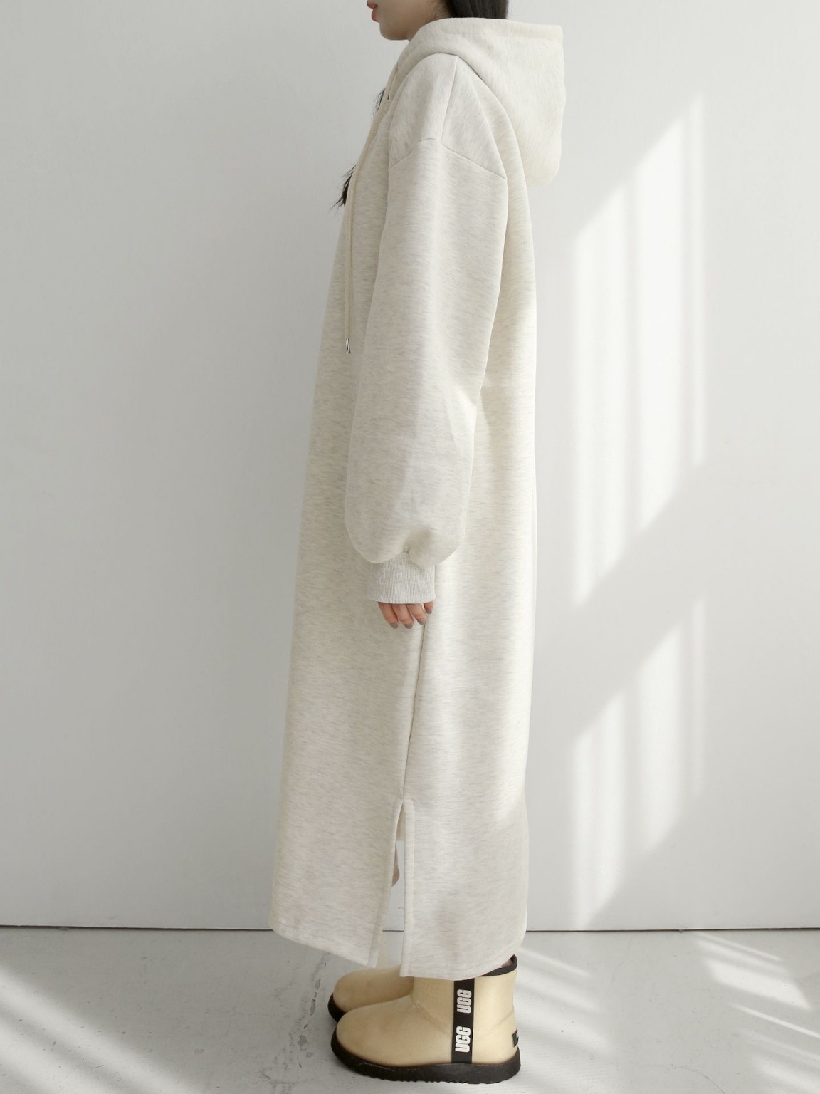 裏起毛ハーフボタンパーカーワンピース | 詳細画像17