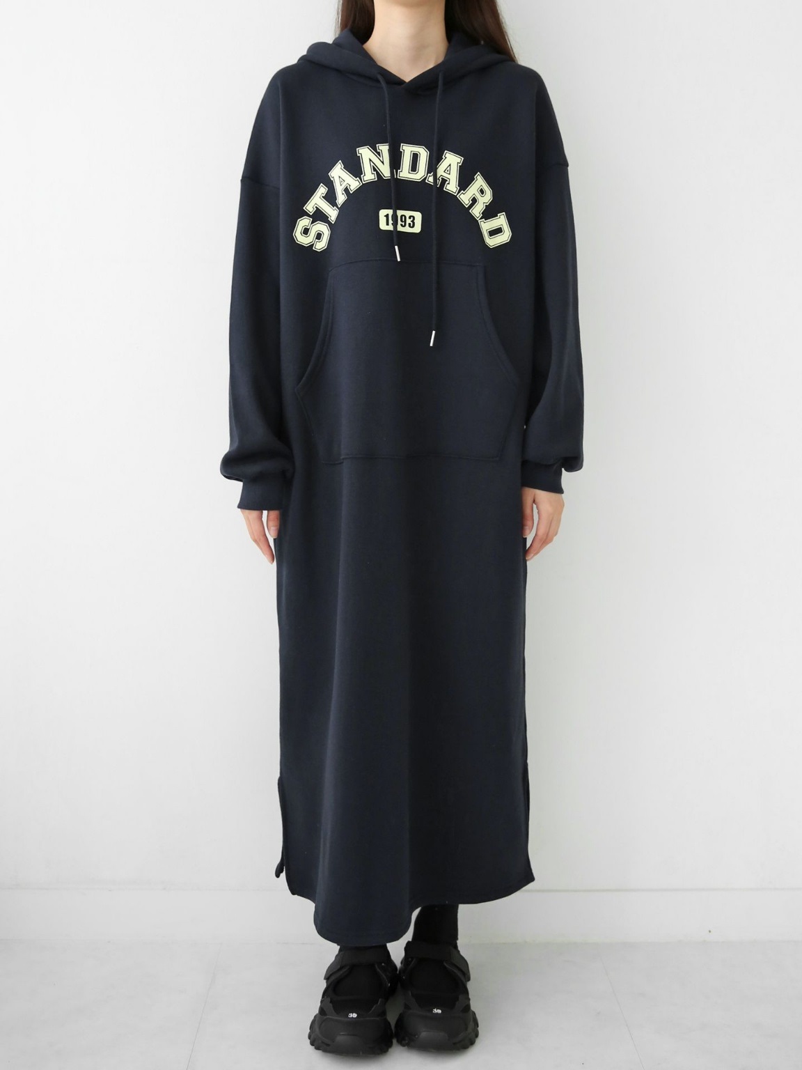 裏起毛STANDARDマフポケパーカーワンピース | 詳細画像11