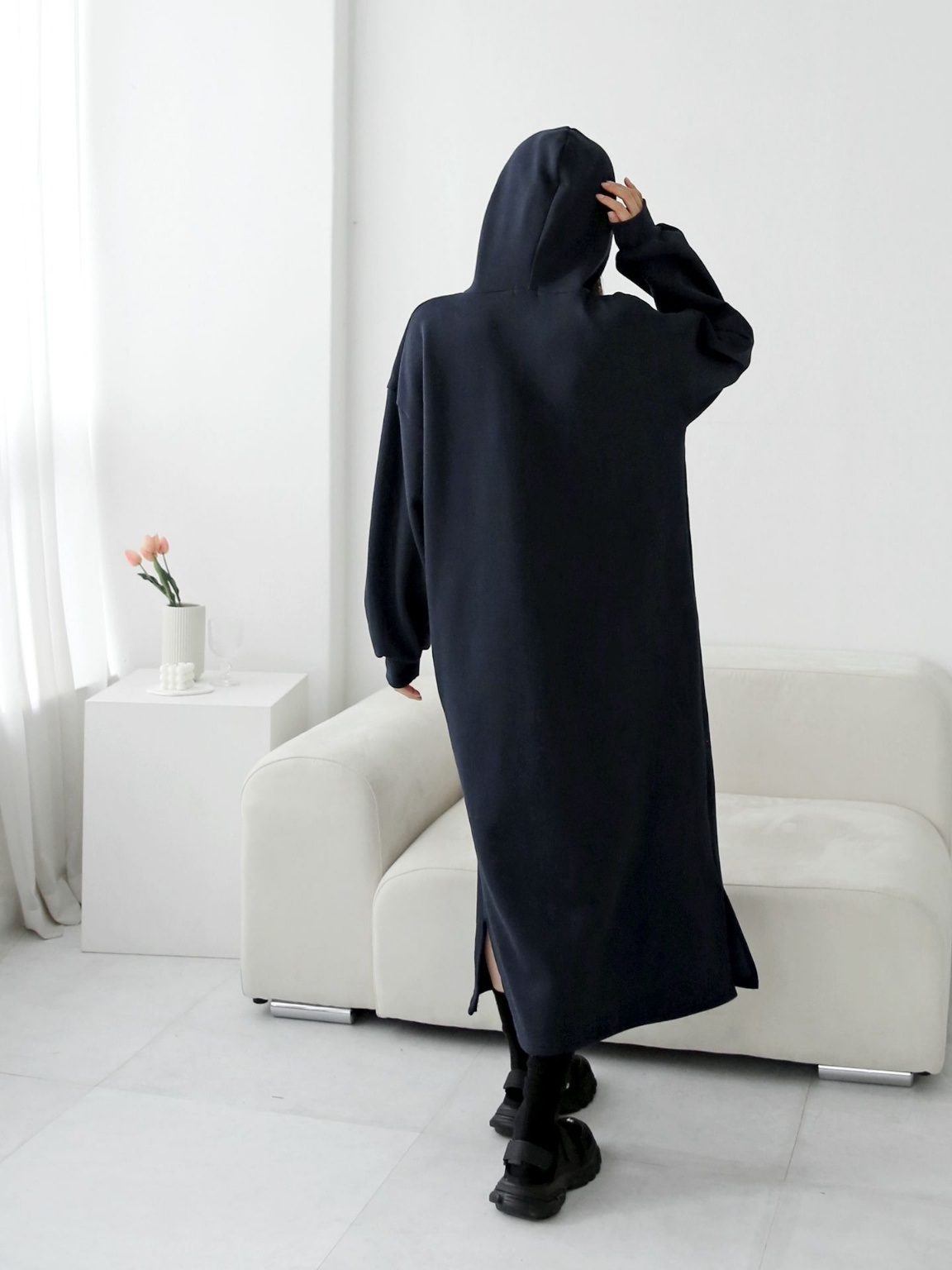 裏起毛STANDARDマフポケパーカーワンピース | 詳細画像12