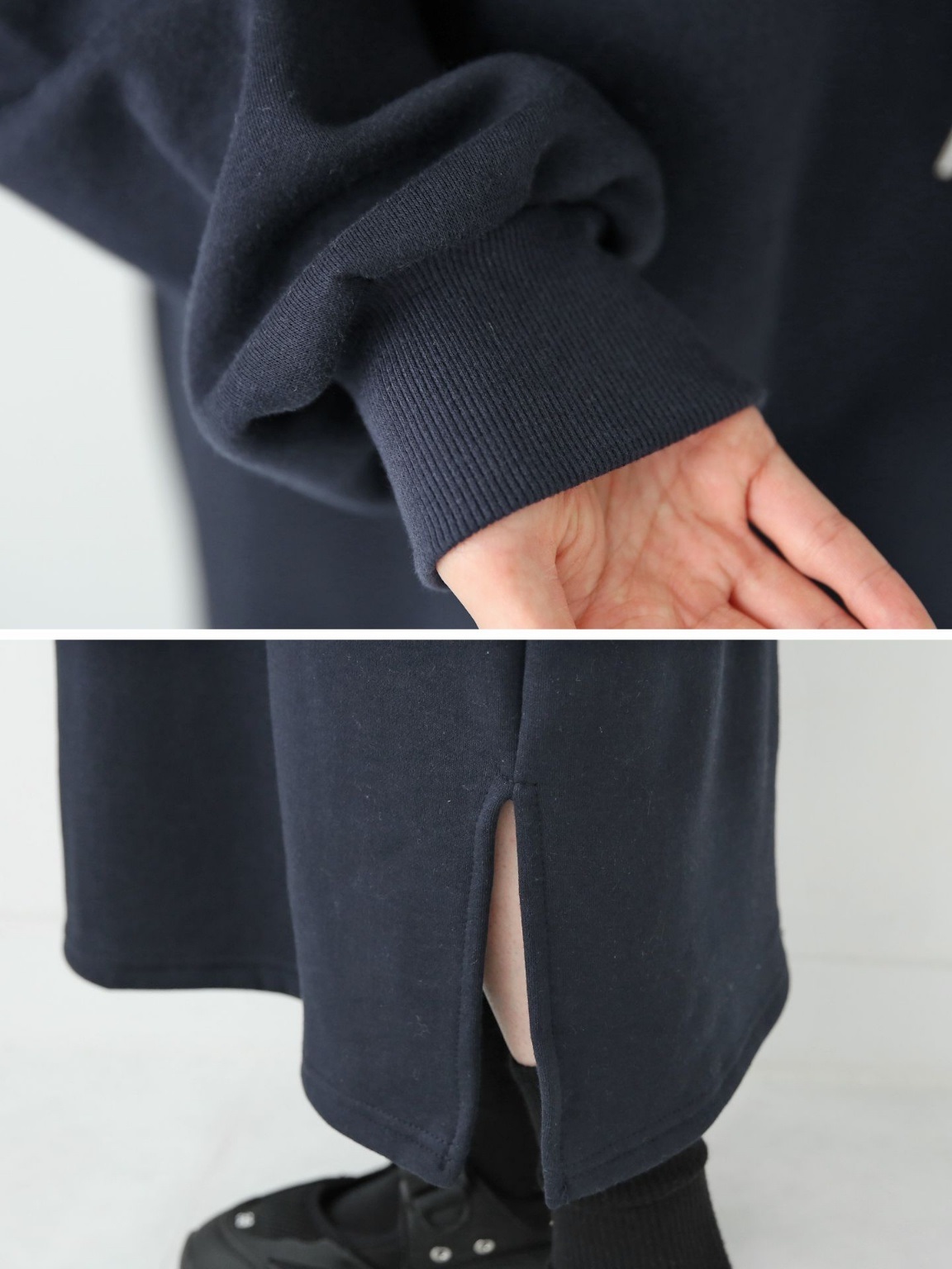 裏起毛STANDARDマフポケパーカーワンピース | 詳細画像15