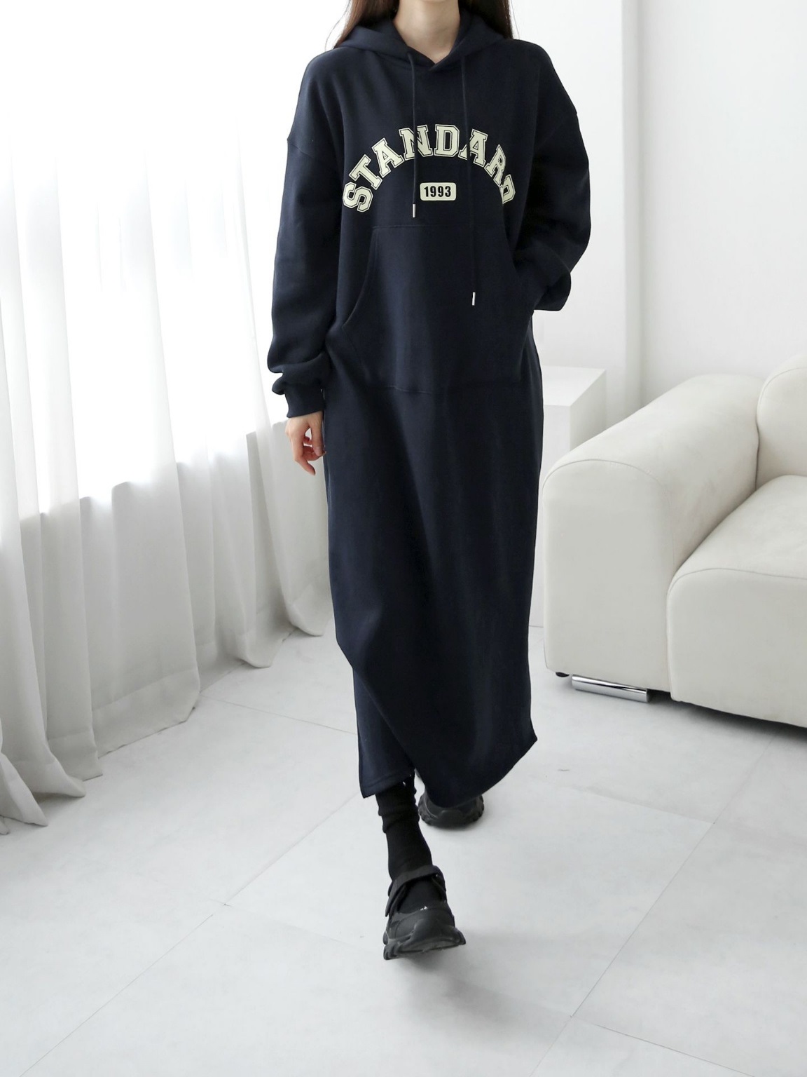 裏起毛STANDARDマフポケパーカーワンピース | 詳細画像16