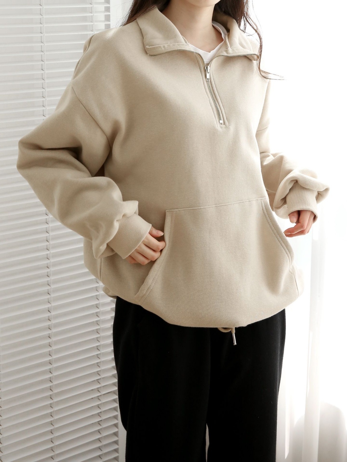 2WAY裏起毛マフポケドロストヘムスウェット | 詳細画像4