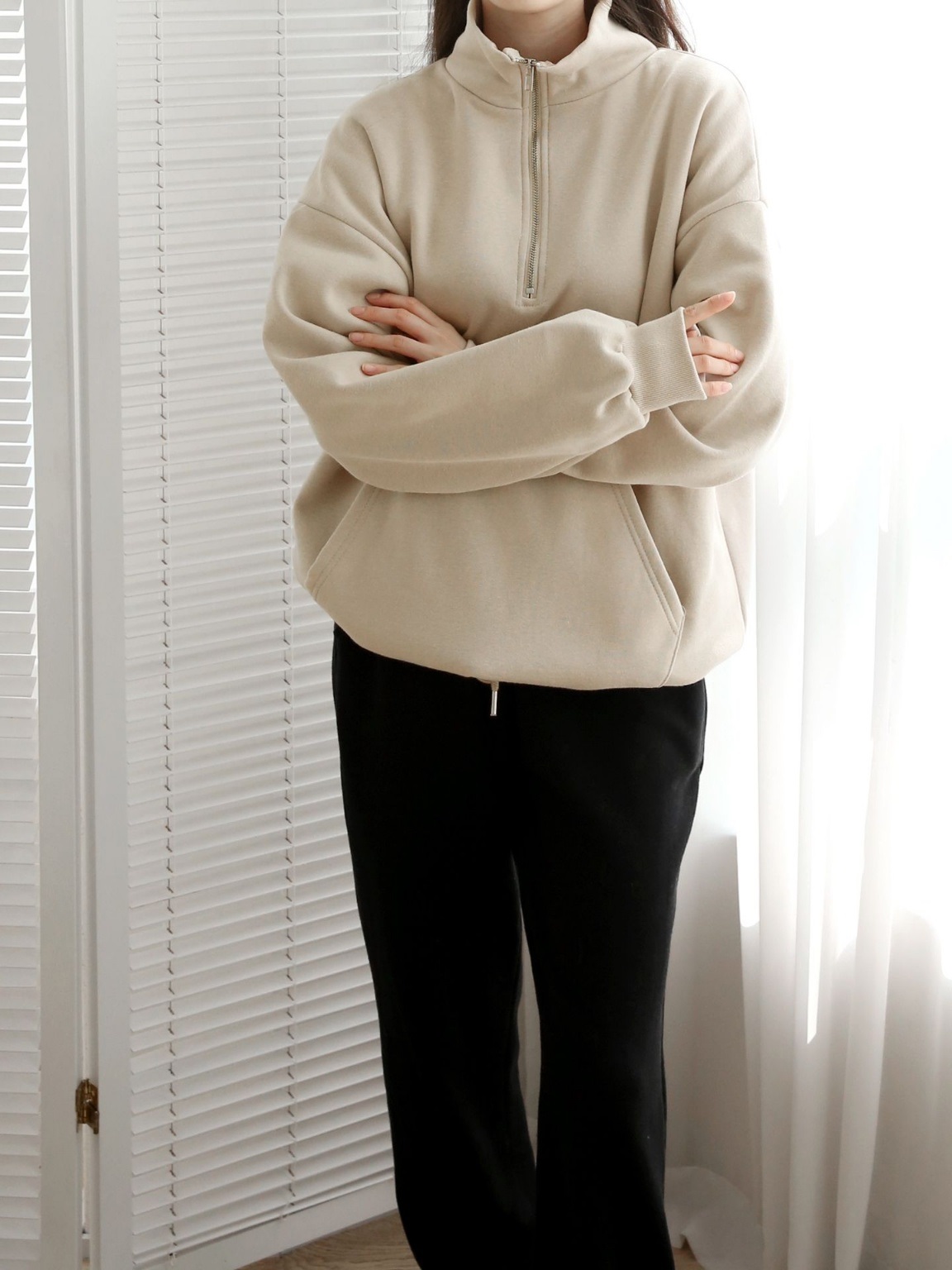 2WAY裏起毛マフポケドロストヘムスウェット | 詳細画像5