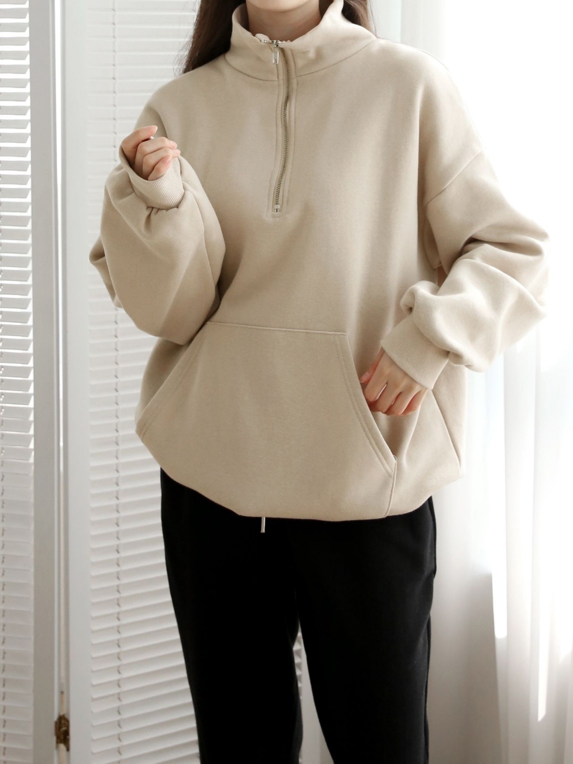 2WAY裏起毛マフポケドロストヘムスウェット | 詳細画像16