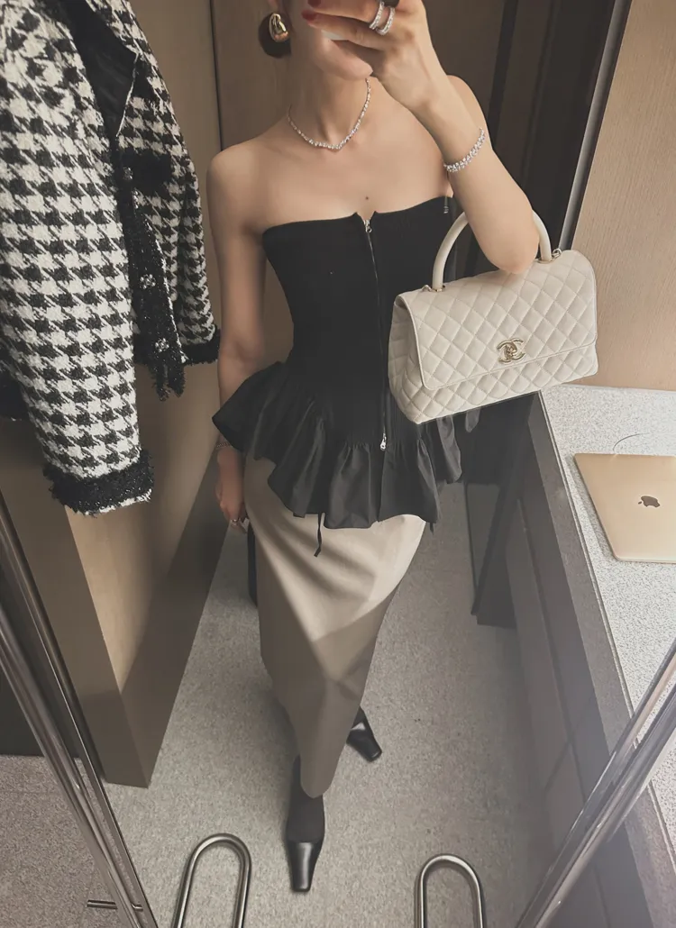 マキシスリットIラインスカート | partysu | 詳細画像1