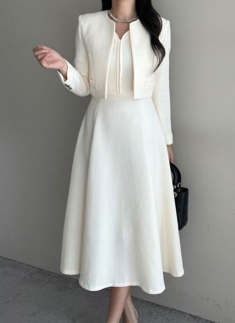 【新品タグ付】ビアズリー ツイードフレアワンピース 定価3.3万円 BEARDSLEY（ビアズリー）の「《ビアズリー》ツイードフレア