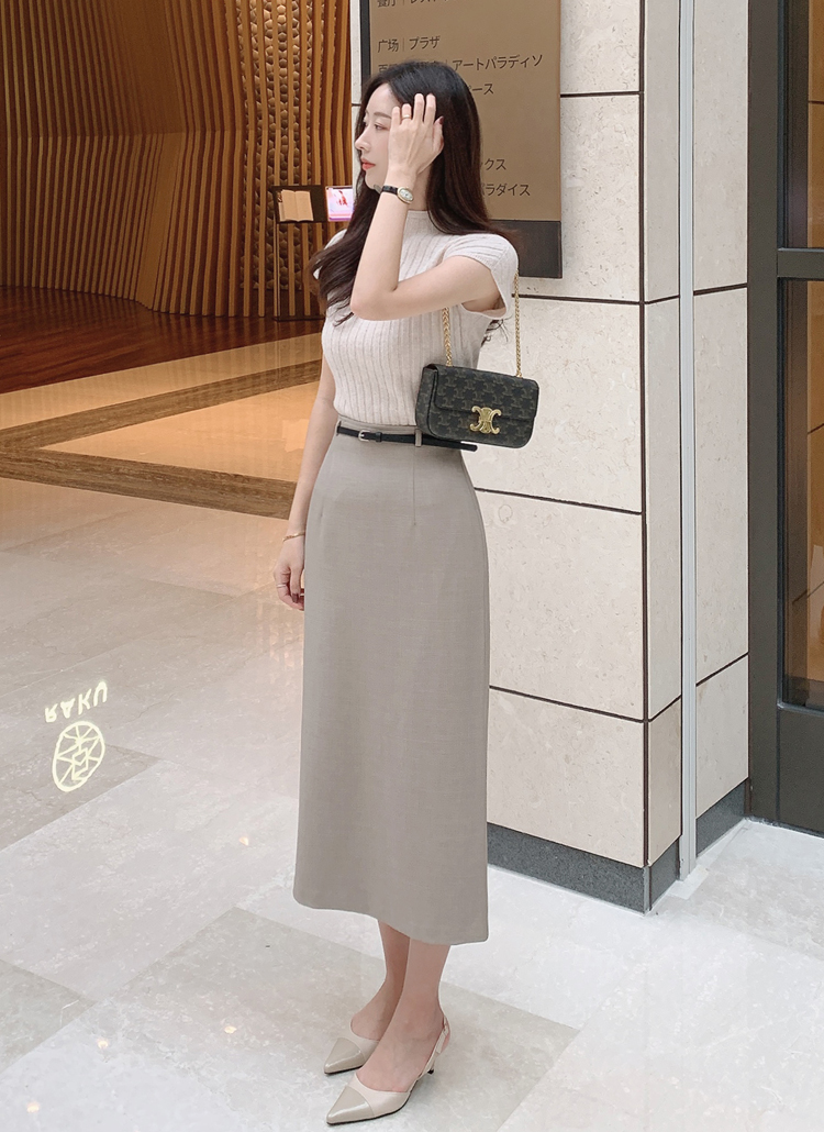 [GENERAL IDEA]WOMAN ベルテッド Hライン ロングスカート WOMAN ベルテッド Hライン ロングスカート [CHARCOAL] - GENERAL