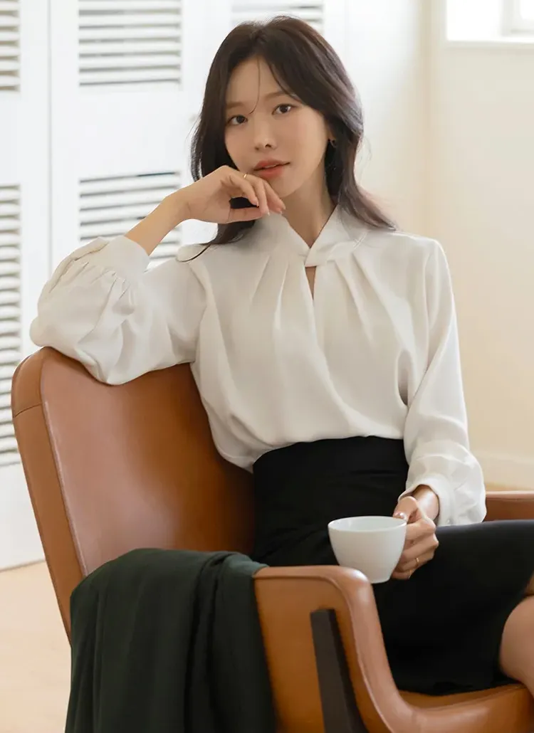 ピンタックカットハーフネックブラウス | ODE | 詳細画像1