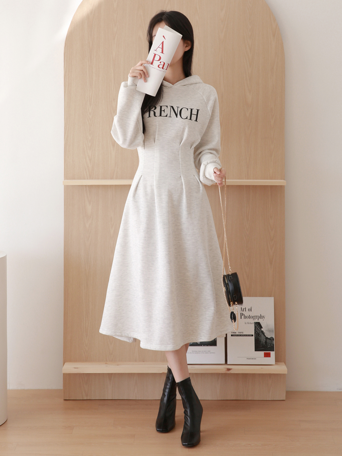 裏起毛FRENCHラグランタックパーカーワンピース | レディース