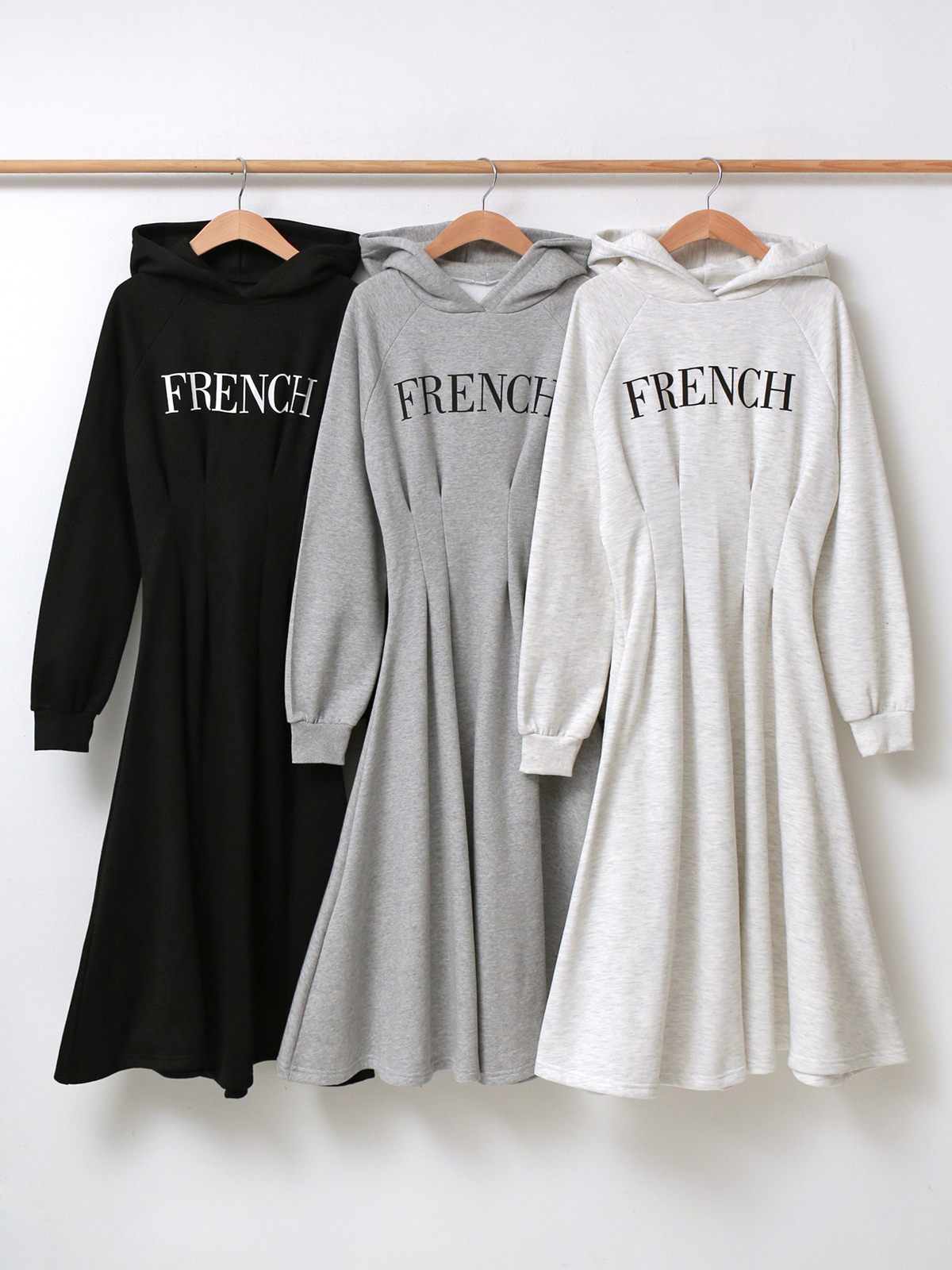 裏起毛FRENCHラグランタックパーカーワンピース | 詳細画像15