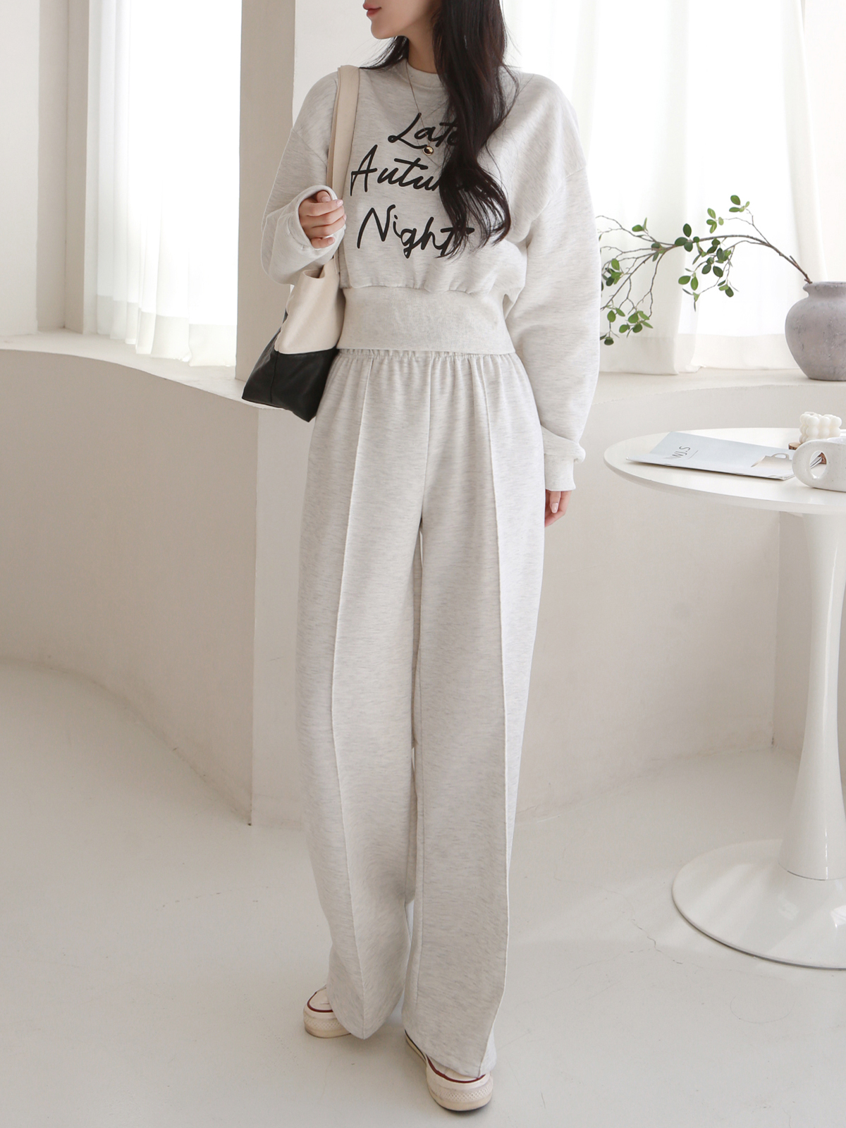 裏起毛レタリングスウェット&ワイドパンツSET | 詳細画像3