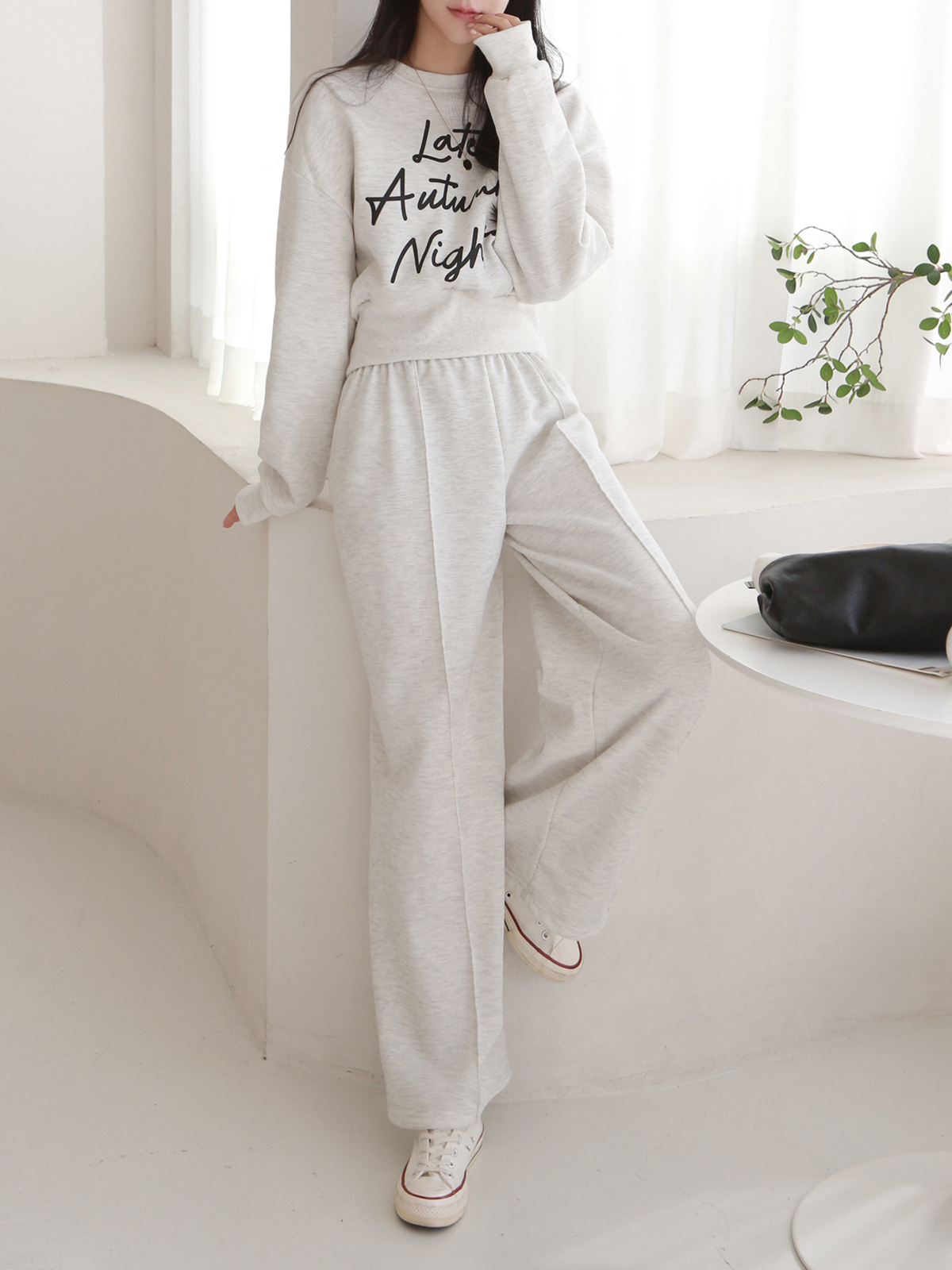 裏起毛レタリングスウェット&ワイドパンツSET | 詳細画像9