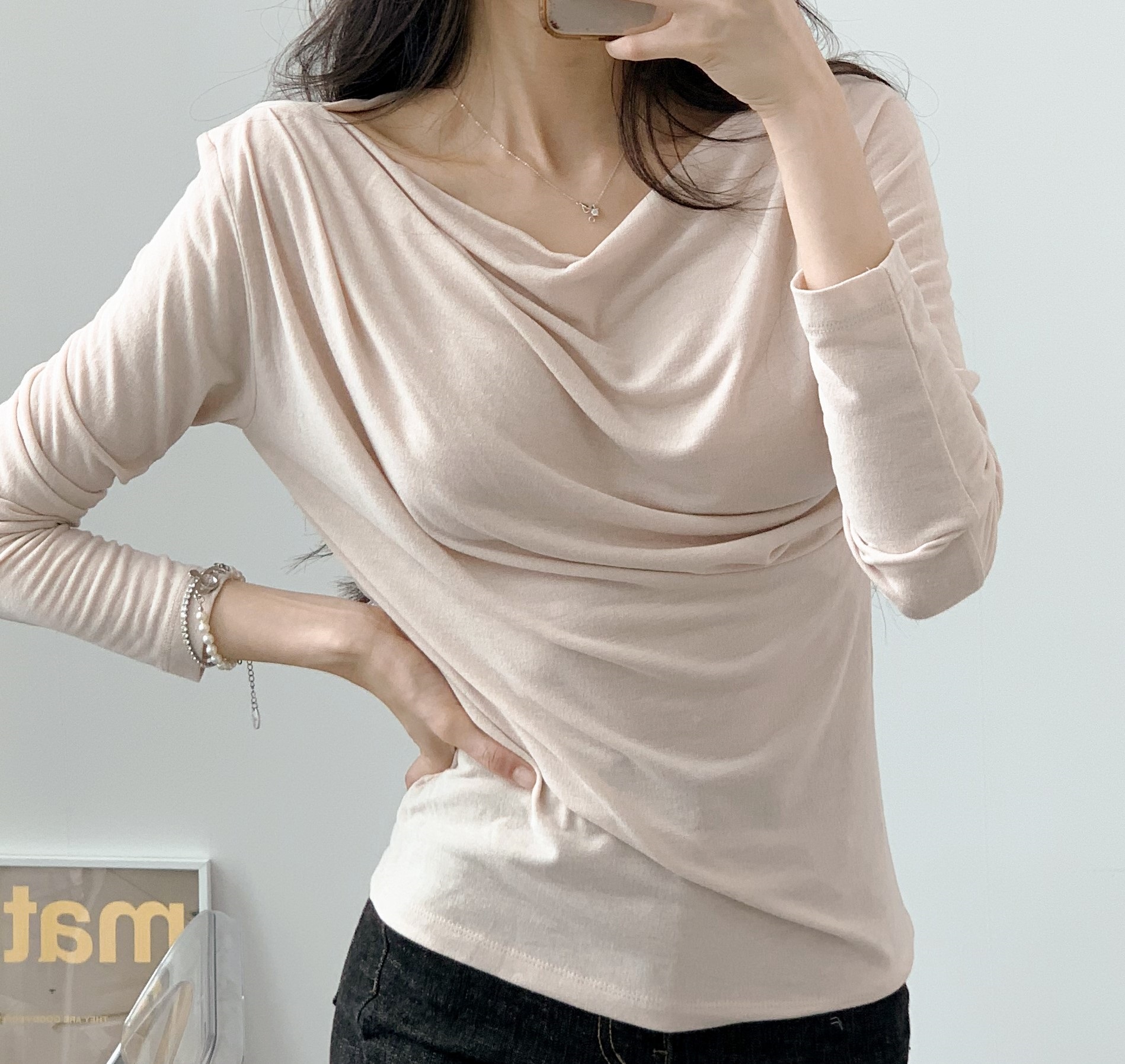 ドレープネック長袖Tシャツ | 詳細画像5