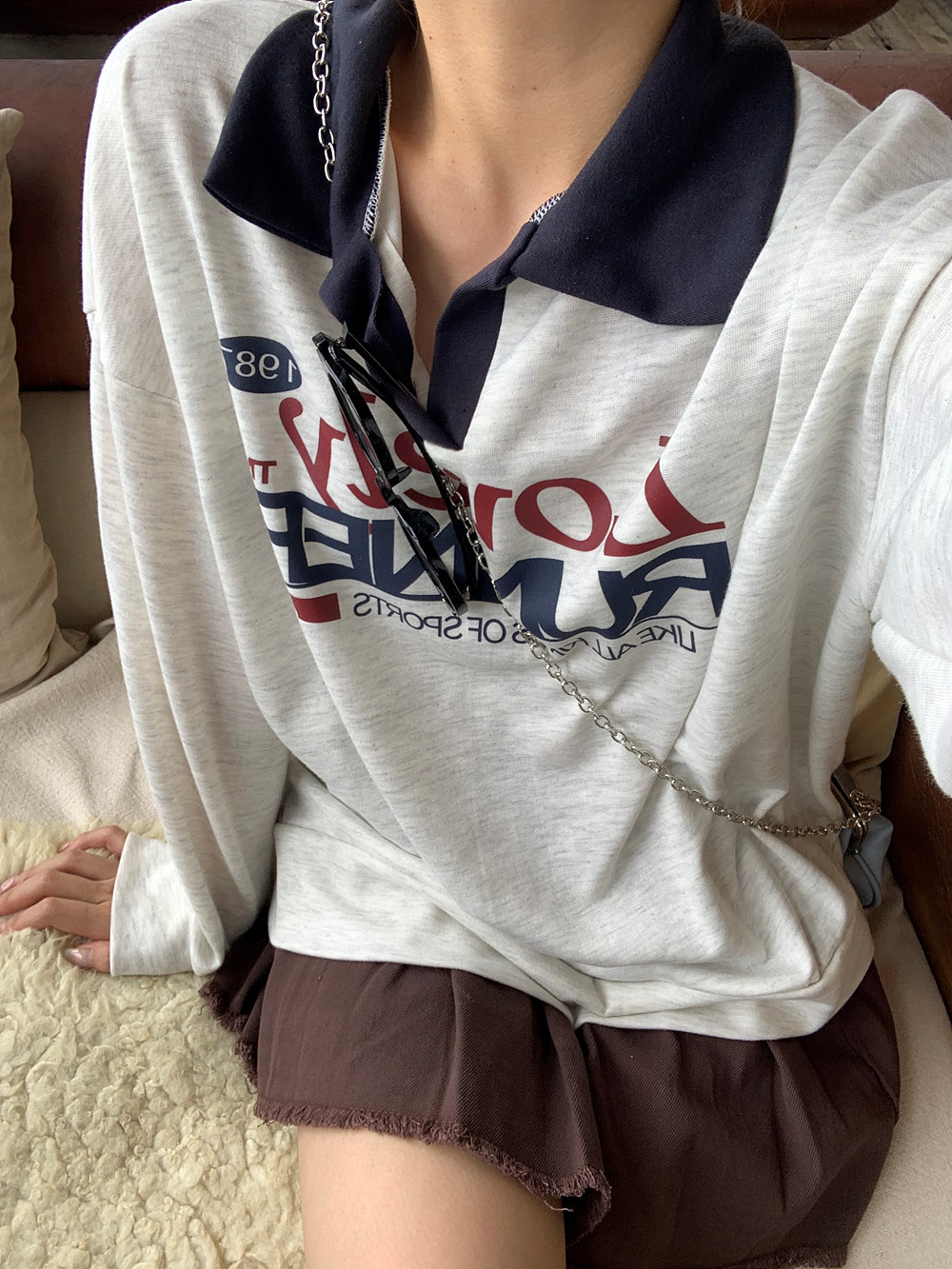 *再入荷*配色カラーネックロゴスウェット | 詳細画像3