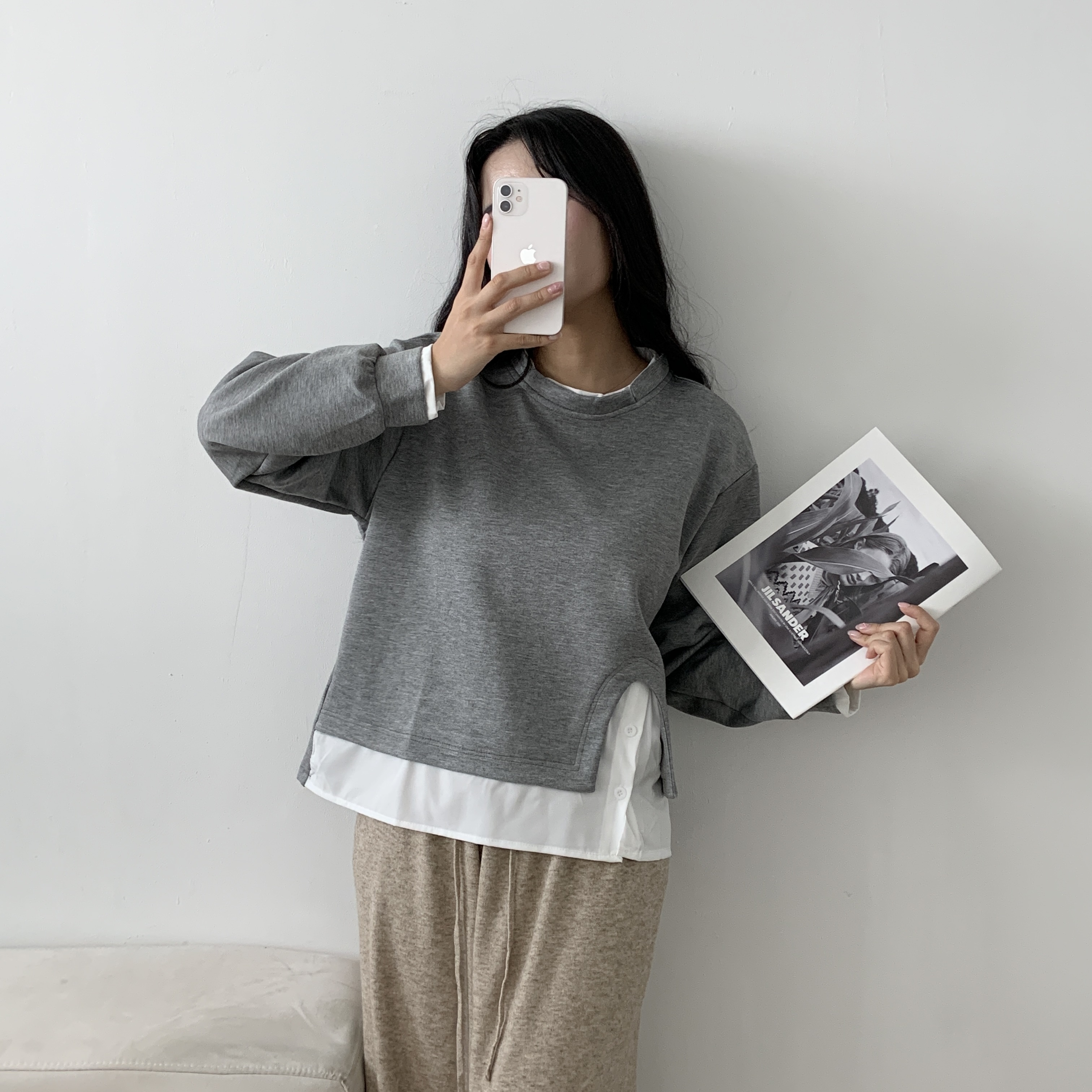 シャツレイヤード風スリットTシャツ | 詳細画像10