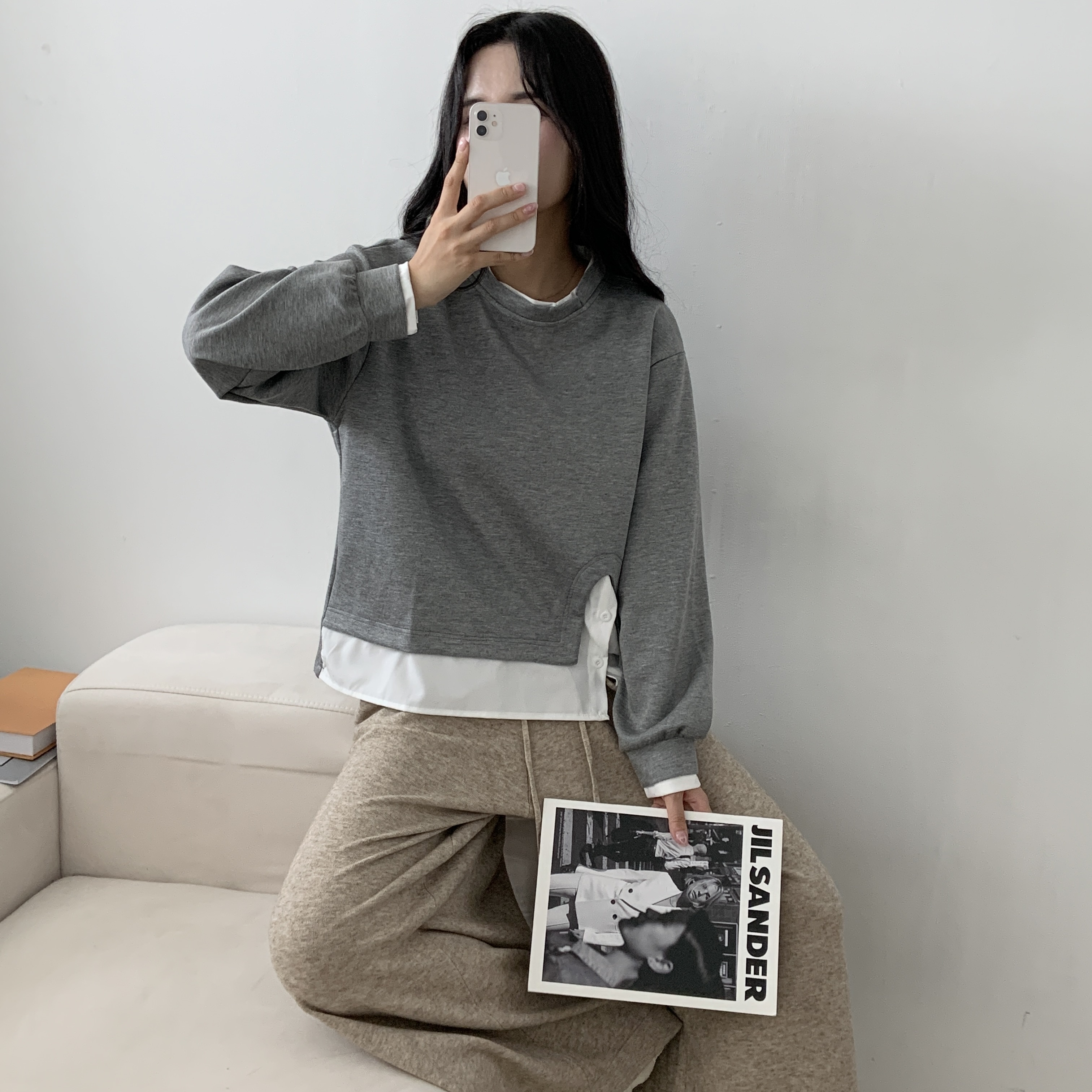 シャツレイヤード風スリットTシャツ | 詳細画像11