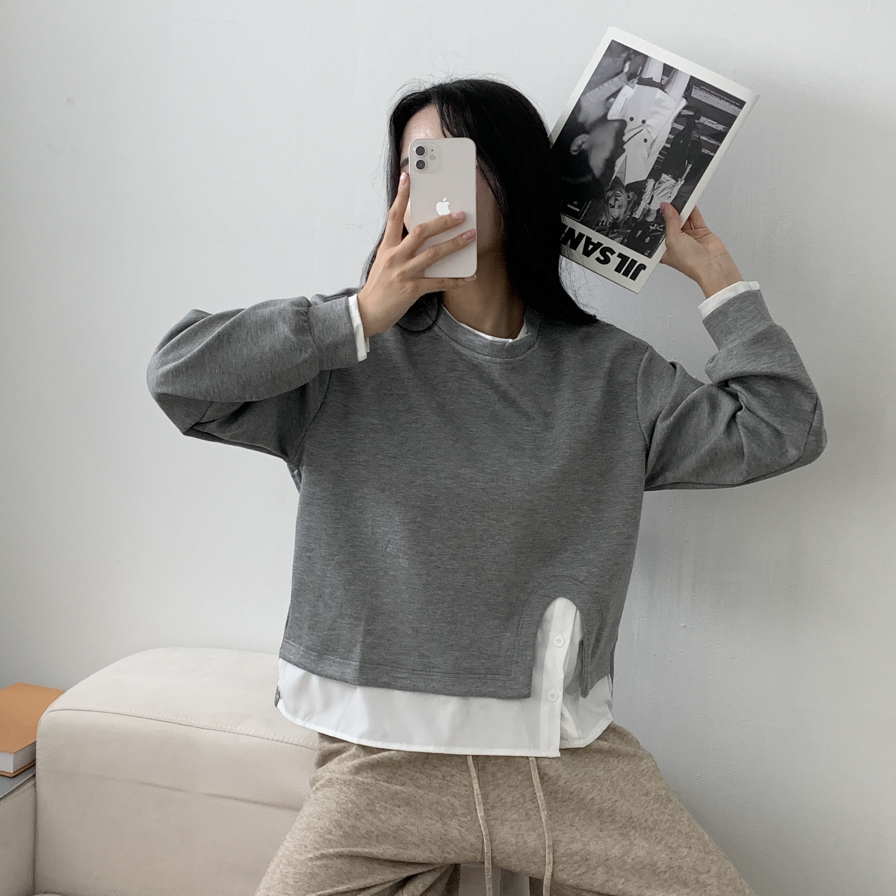 シャツレイヤード風スリットTシャツ | 詳細画像14