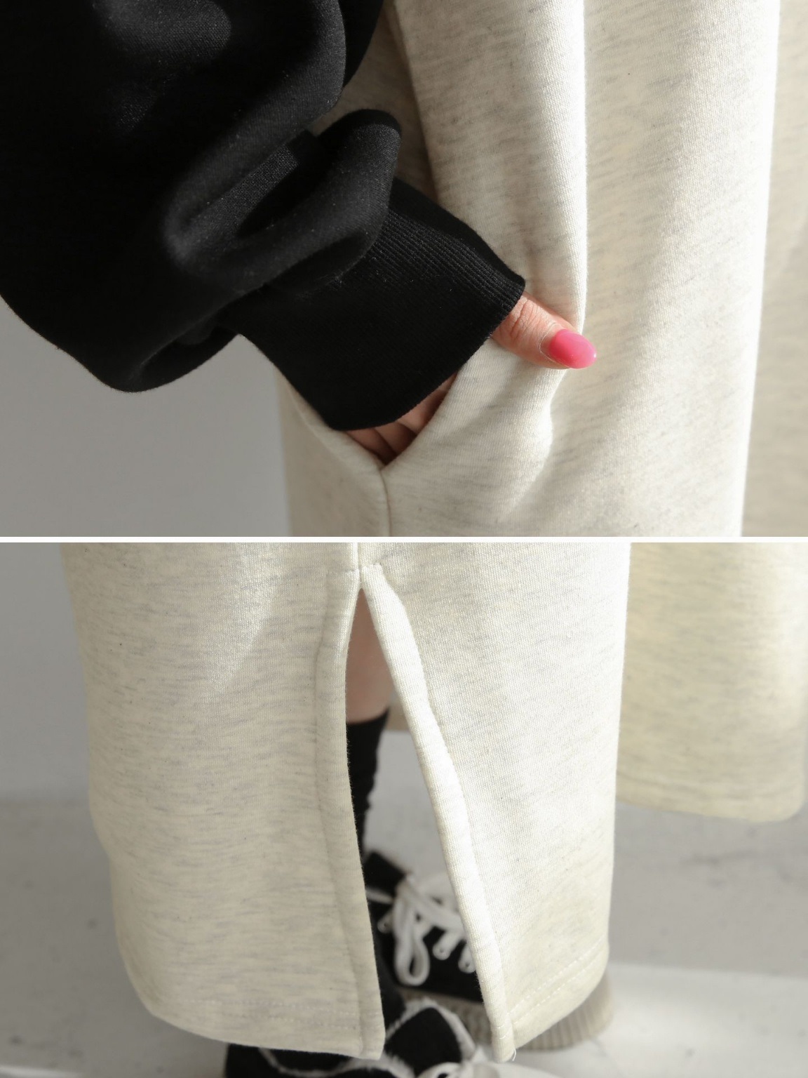 裏起毛CALIFORNIA配色ラグランスウェットワンピース | 詳細画像17