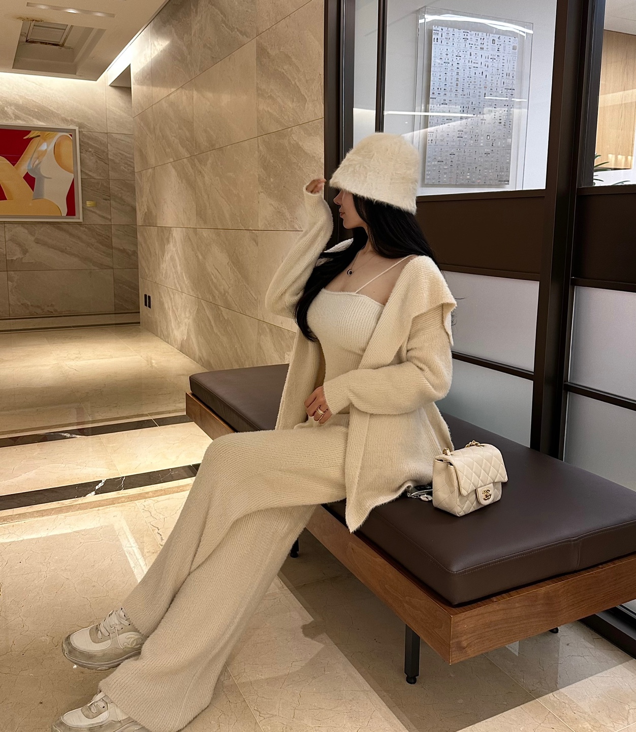 ファータッチニットキャミ&ストラップ付カーディガン&パンツ3SET | 詳細画像15