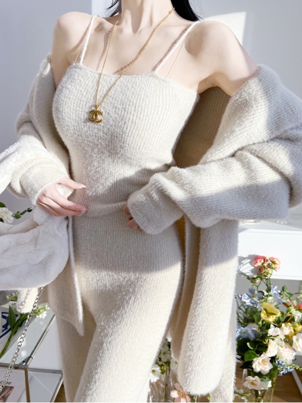 ファータッチニットキャミ&ストラップ付カーディガン&パンツ3SET | 詳細画像3