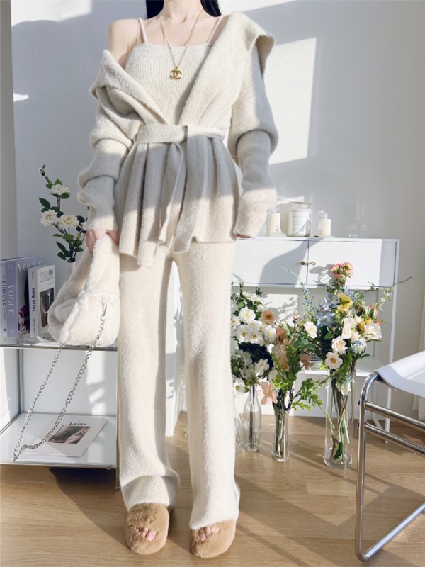 ファータッチニットキャミ&ストラップ付カーディガン&パンツ3SET | 詳細画像4