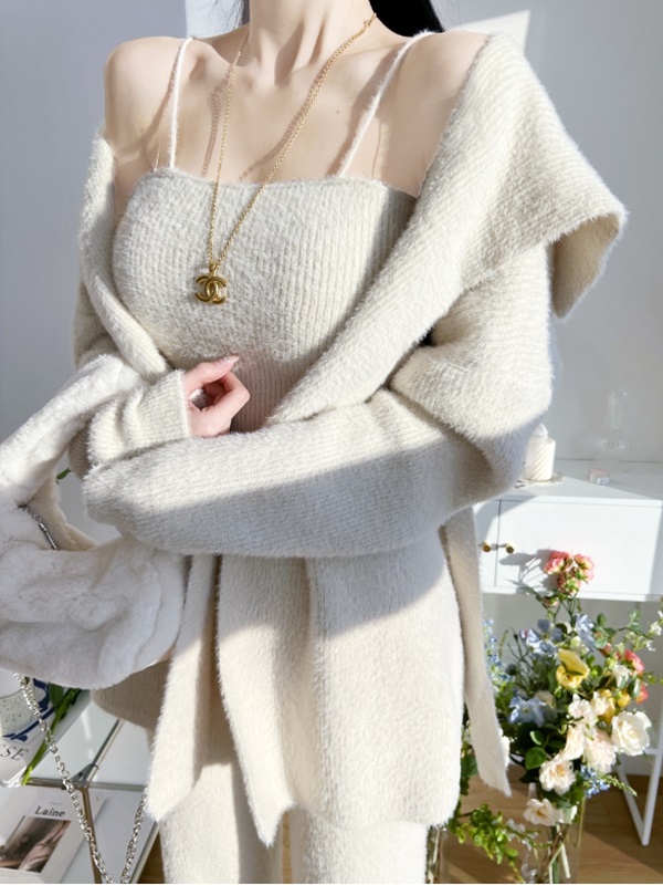 ファータッチニットキャミ&ストラップ付カーディガン&パンツ3SET | 詳細画像6