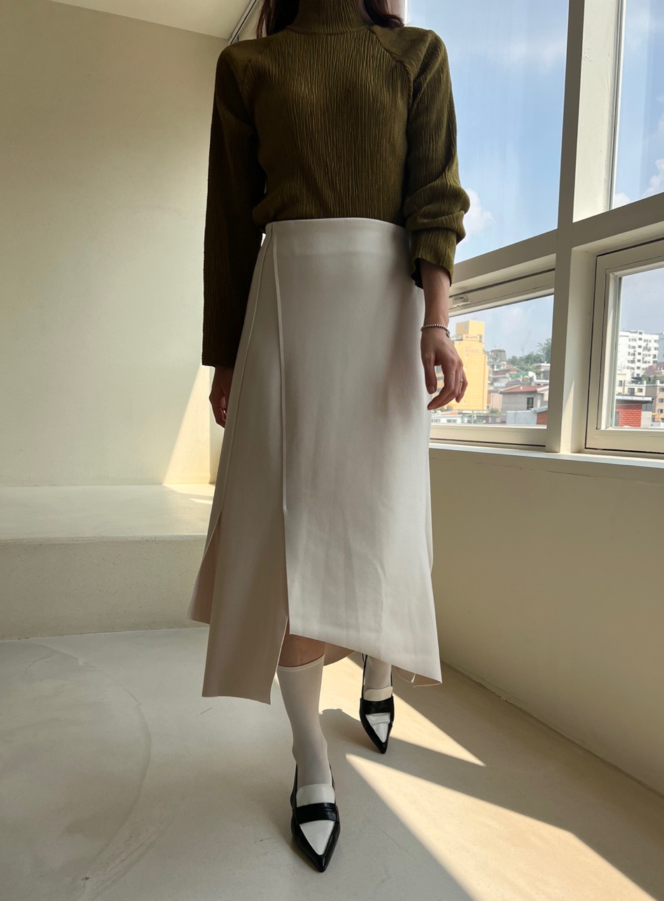 アンバランススリットイージースカート | 詳細画像12