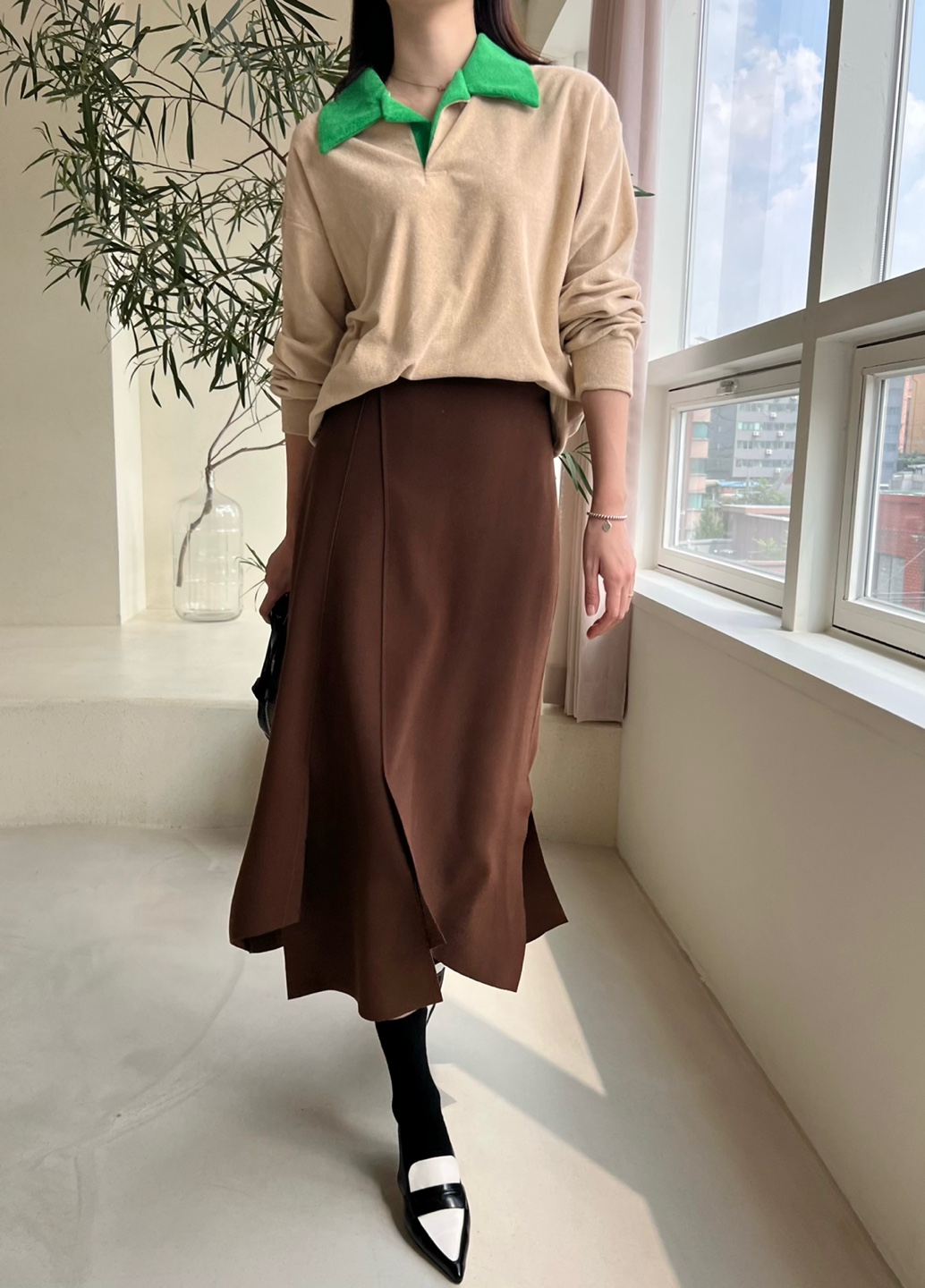 アンバランススリットイージースカート | 詳細画像13