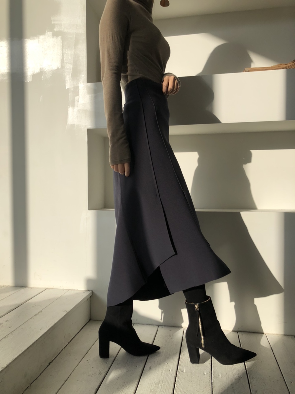 アンバランススリットイージースカート | 詳細画像15