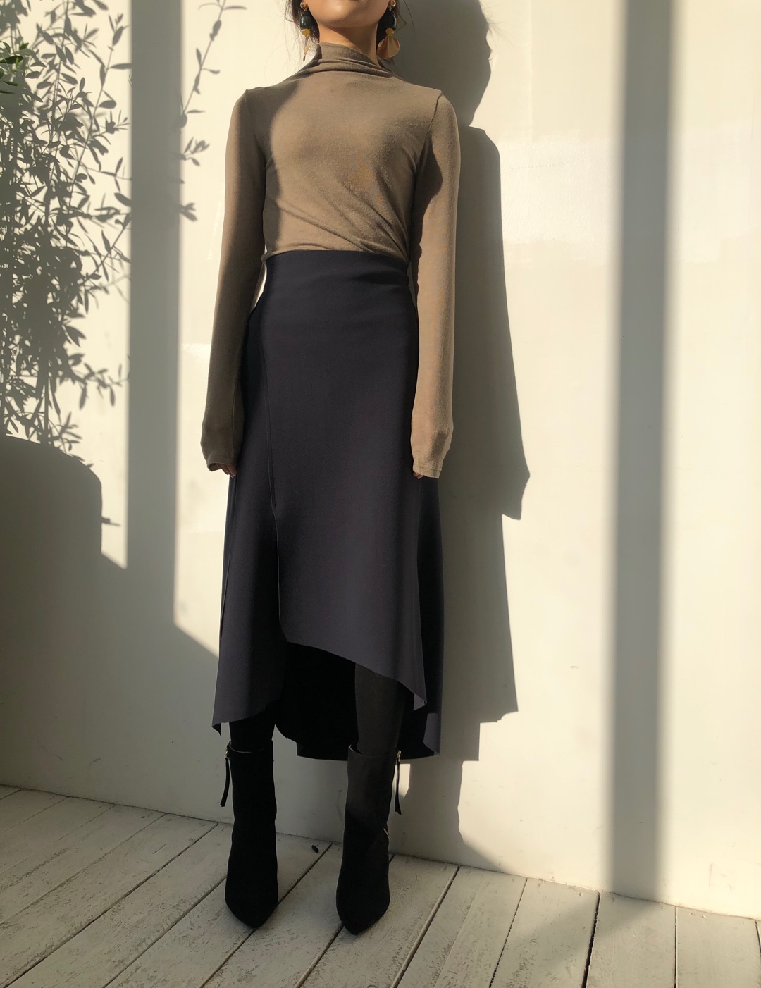 アンバランススリットイージースカート | 詳細画像17