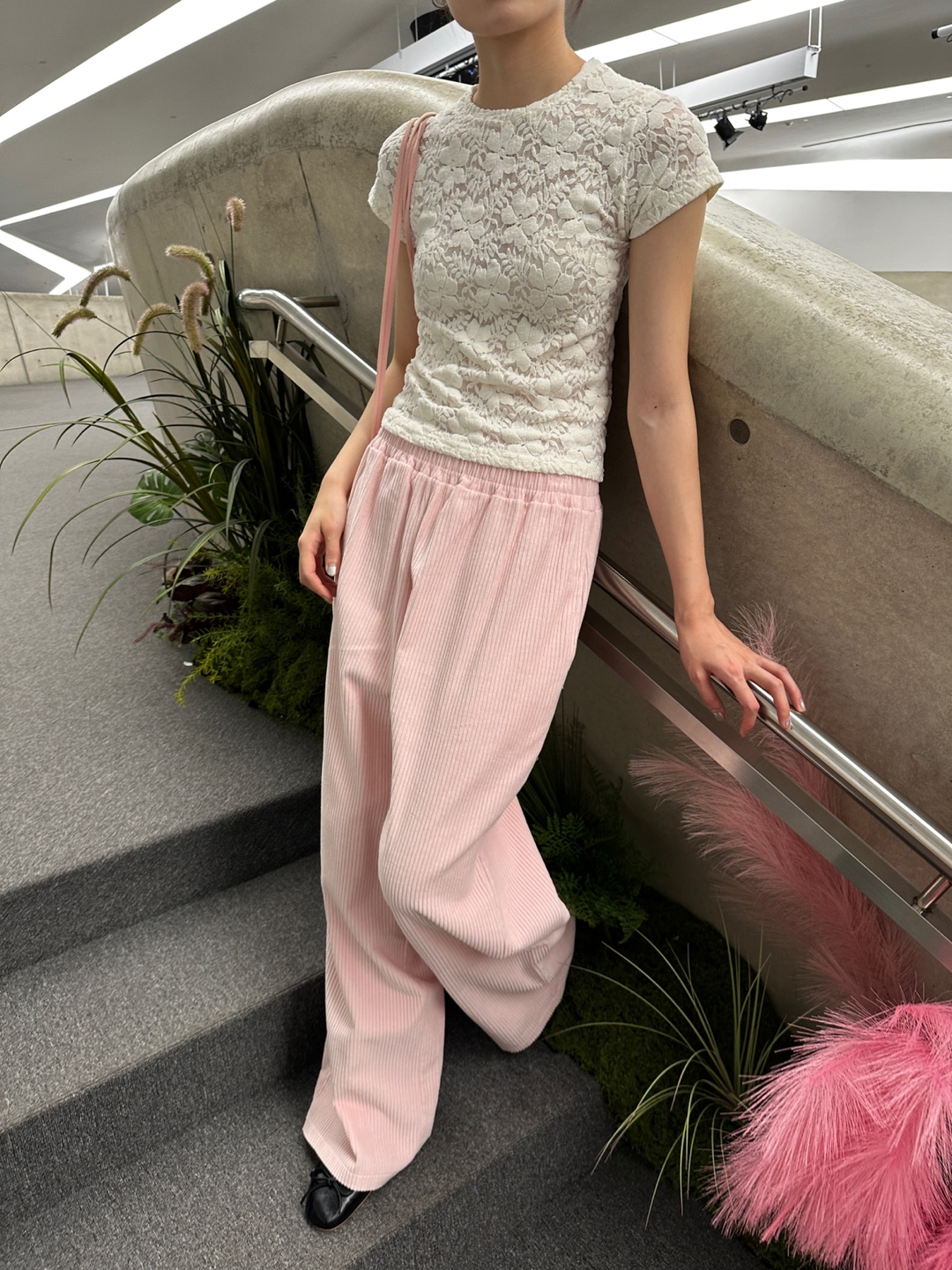 エンボス花柄レースショートスリーブTシャツ | 詳細画像8